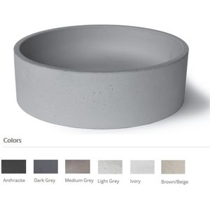Opzet Waskom Urbi et Orbi Circum 48S Beton Rond 39x12 cm Grijs