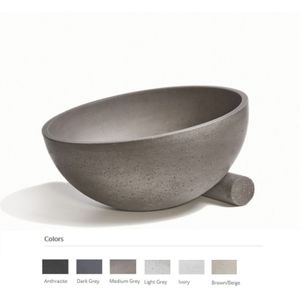 Opzet waskom urbi et orbi oblique l beton rond 38x18 cm donkergrijs