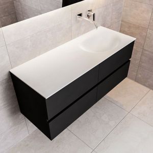 Badkamermeubel solid surface bws stockholm 120x45 cm mat zwart urban rechts