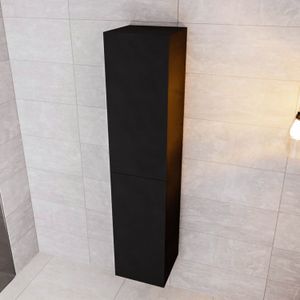 Kolomkast bws stockholm 160x35x35 cm omkeerbaar twee deuren mat zwart