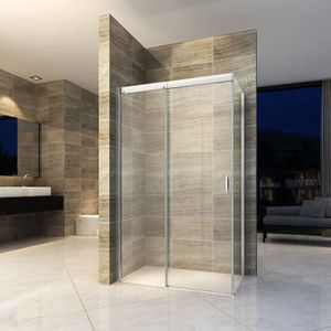BWS Douchecabine Softclose 2.0 110 cm met Nisdeur en Zijwand 8mm Aluminium NANO Coating (alle varianten)