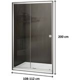 Schuifdeur bws slide douchedeur 110x200 cm anti-kalk coating chroom