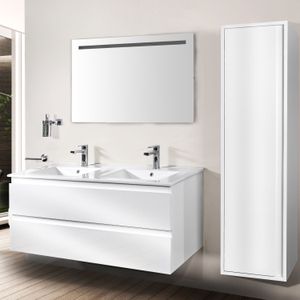 Badkamermeubelset BWS Sally 120 cm Twee Soft-Close Lades Hoogglans Wit