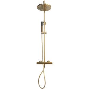 Opbouw Regendouche Set BWS Cemal Thermostatisch Geborsteld Messing