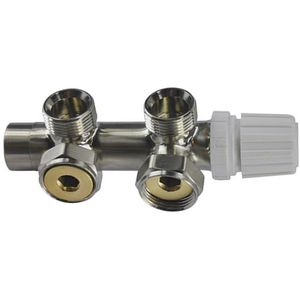 Onderblok BWS Rio Thermostatisch 3/4'' Geborsteld Staal Haaks Rechts