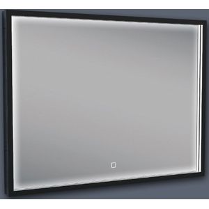 Badkamerspiegel bws miami led verlichting mat zwart 80x60 cm