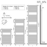 Radiator bws emma 76,6x60 cm midden onder aansluiting chroom (347 watt)