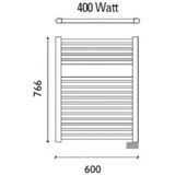 Elektrische radiator bws emma 76,6x60 cm gepoedercoat wit