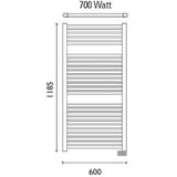 Elektrische radiator bws emma 118,5x60 cm gepoedercoat wit