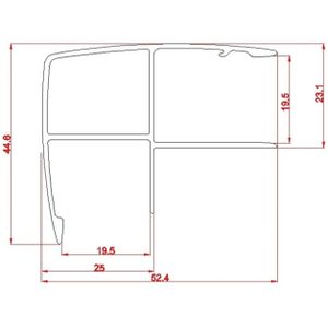 Hoekprofiel voor frame douchecabines