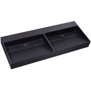Sanilux - Quartz Trend - Wastafel - Mat Zwart - Dubbele Spoelbak