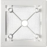 Ventilatierooster design bws ventilatie vierkant 10 cm vlak glas mat wit