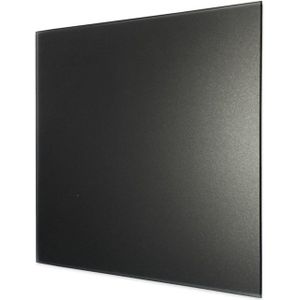 Ventilatierooster design bws ventilatie vierkant 12.5 cm vlak glas mat zwart