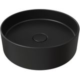 Salenzi waskomset hide circle 40x12 cm incl hoge kraan mat zwart (keuze uit 4 kleuren kranen)