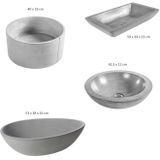 Salenzi waskomset beton mat grijs (keuze uit 4 vormen)