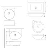 Salenzi waskomset beton mat grijs (keuze uit 4 vormen)