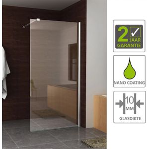 Bws apollo inloopdouche met muurprofiel 120x200 cm nano glas 10 mm