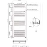 Designradiator bws vertico multirail 100x40 cm chroom zij-onderaansluiting