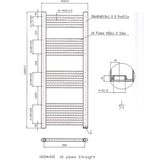 Designradiator bws vertico multirail 100x40 cm wit zij-onderaansluiting