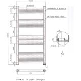 Designradiator bws vertico multirail 100x50 cm chroom zij-onderaansluiting