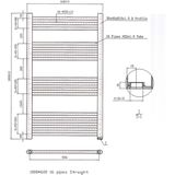 Designradiator bws vertico multirail 100x60 cm chroom zij-onderaansluiting