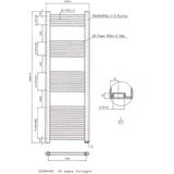 Designradiator bws vertico multirail 120x40 cm wit zij-onderaansluiting
