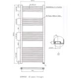 Designradiator bws vertico multirail 120x50 cm chroom zij-onderaansluiting