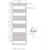 Designradiator bws vertico multirail 160x60 cm wit zij-onderaansluiting