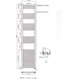 Designradiator bws vertico multirail 180x40 cm chroom zij-onderaansluiting