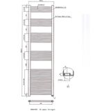 Designradiator bws vertico multirail 180x50 cm chroom zij-onderaansluiting