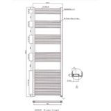 Designradiator bws vertico multirail 180x60 cm chroom zij-onderaansluiting