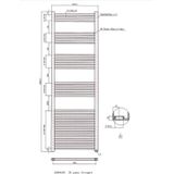 Designradiator Boss & Wessing Vertico Multirail 180x60 cm Wit Zij-Onderaansluiting