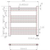 Designradiator bws vertico multirail 60x60 cm antraciet zij-onderaansluiting