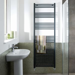 Designradiator bws vertico multirail 180x50 cm antraciet zij-onderaansluiting