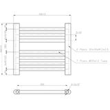 Designradiator bws vertico multirail 36x40 cm chroom zij-onderaansluiting