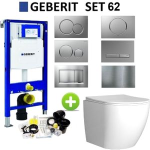 Geberit - UP320 Toiletset - Inbouwreservoir - Mudo Randloos - Drukplaat