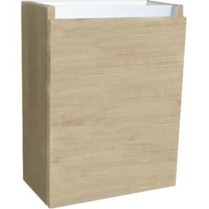 Fonteinkast sanilux aluminium greeplijst light wood scharnier rechts 52x40x22 cm