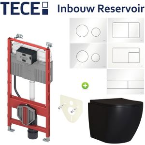 TECE Profil Toiletset set65 Mudo Randloos Mat Zwart met TECE Drukplaat