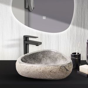 BWS - Stone - Waskom - Ovaal - Grijs - Riviersteen