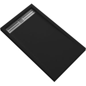 Douchebak bws renovi 160x90x3 cm composietsteen mat zwart