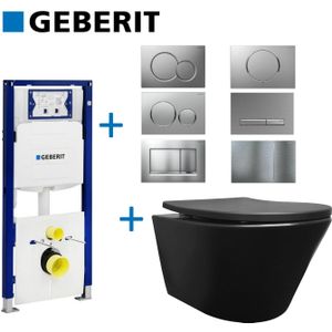 Geberit up320 toiletset wiesbaden vesta junior rimless mat zwart set 74 met sigma drukplaat