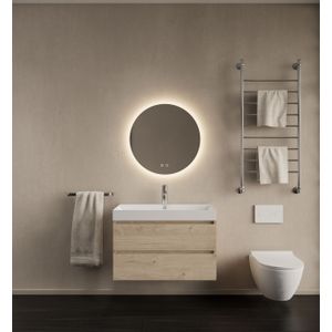 Badkamermeubelset Gliss Design Milan Met Lako Wastafel 80 Cm Kastanje (Keuze Wastafel)