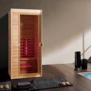 Elite Wellness - Sweden - Infraroodsauna - Hemlock Hout - 90x90x198 cm