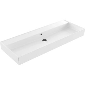 Wastafel Sanilux Edge Keramiek 120 Enkele Wasbak 0 Kraangaten Glans Wit