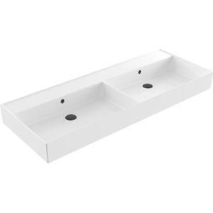 Sanilux - Edge - Wastafel - Glans Wit - Keramiek - Dubbele Wasbak