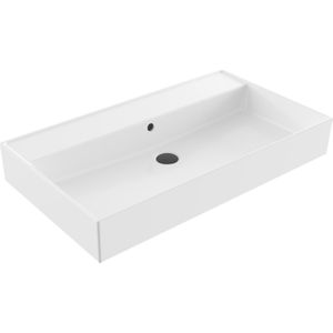 Wastafel Sanilux Edge Keramiek 80 0 Kraangaten Glans Wit