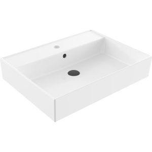 Wastafel Sanilux Edge Keramiek 60 1 Kraangat Glans Wit
