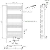 BWS - Cory - Handdoek Radiator - 120x60 cm - Geborsteld Messing Goud