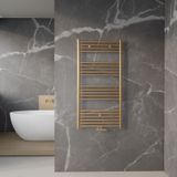 BWS - Cory - Handdoek Radiator - 120x60 cm - Geborsteld Messing Goud