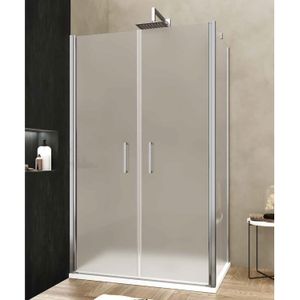 Douchecabine Lacus Giglio Evo Matt 2 Klapdeuren Kristalglas Chroom (alle maten)